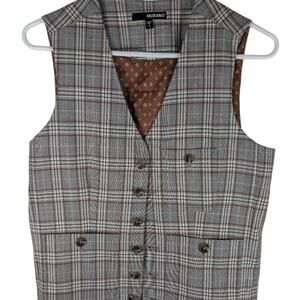 Murano Size S Men's‎ Plaid Button up Vest and matching pants Hipster